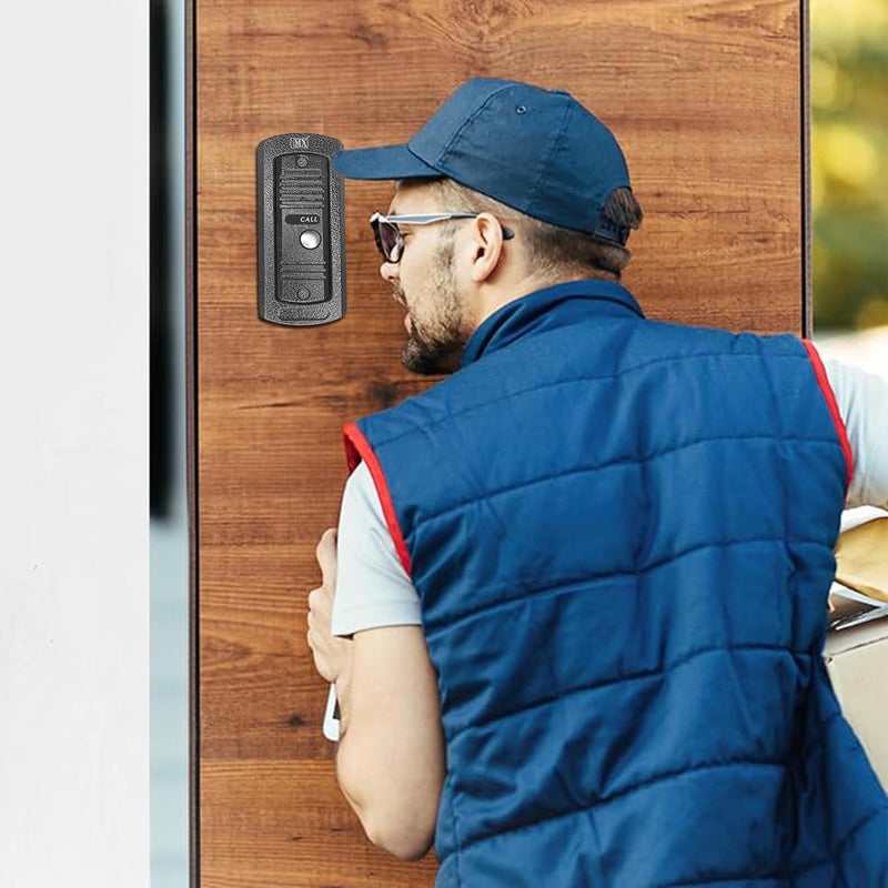 MX Analog Video Door Phone/Bell with 7" TFT LCD Screen Wired with Waterproof Pinhole Camera, Dual-Way Audio Intercom, One Call Button, Secure Video Doorbell for Home, Villa, Office & Apartment - Image 4