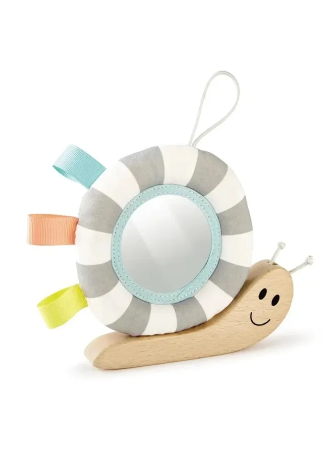 هيب Hape Hook N' Look Snail Toy for Baby | Multitasking toy, Hanging Toy for stroller and Baby Bed | Easy Cute Hanging Sling on a Playsheet and Rattle Toy for Crib