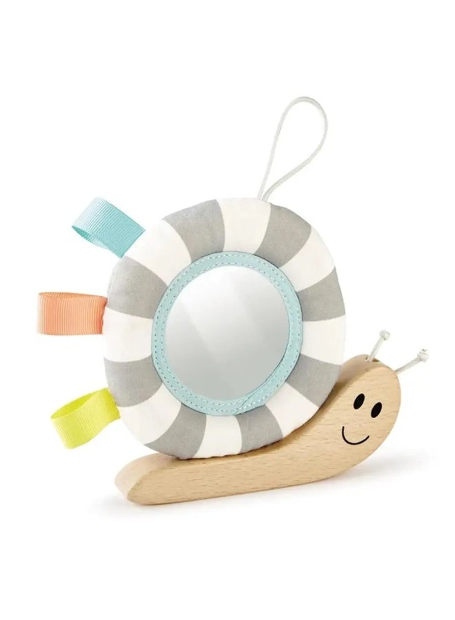 Hape Hook N' Look Snail Toy for Baby | Multitasking toy, Hanging Toy for stroller and Baby Bed | Easy Cute Hanging Sling on a Playsheet and Rattle Toy for Crib - Image 1