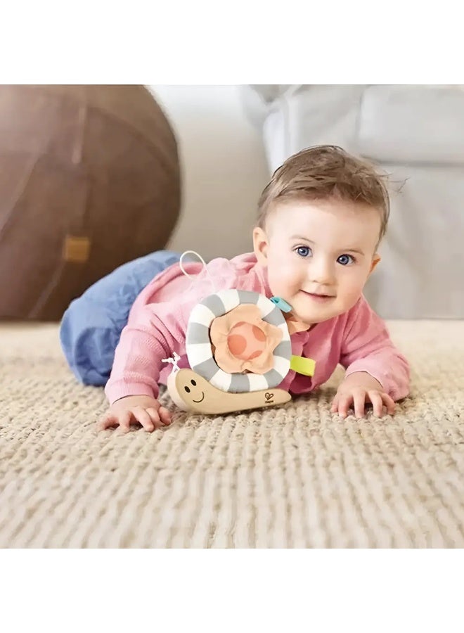 Hape Hook N' Look Snail Toy for Baby | Multitasking toy, Hanging Toy for stroller and Baby Bed | Easy Cute Hanging Sling on a Playsheet and Rattle Toy for Crib - Image 2