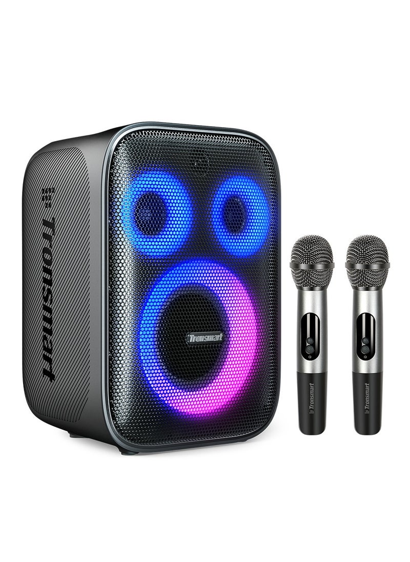 ترونسمارت مكبر صوت Tronsmart Halo 200 بتقنية البلوتوث 5.3 لحفلات الكاريوكي - بقوة 120 وات، وميكروفون لاسلكي مزدوج، وصوت جهير ووضوح استثنائي، مثالي للحفلات وأنشطة مكبر الصوت الخارجية والمتعة العائلية - أسود  - Image 1