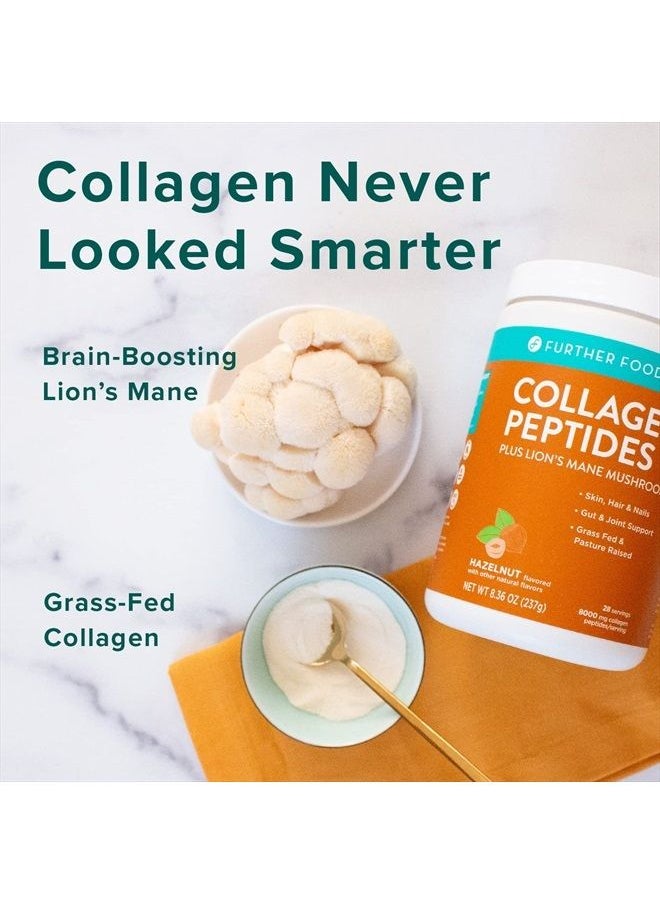 Further Food Collagen Peptide Powder Hazelnut Blend with Lion's Mane Mushroom, Grass-Fed Hydrolyzed Type 1 & 3 Protein, Gut Health + Joint, Hair, Skin, Nails, Paleo Keto Sugar-Free (28 Servings)  - Image 4