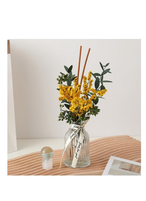 Flower Reed Diffuser Set Scent Diffuser With Sticks Home Fragrance Flower Diffuser For Home Office Bathroom Shelf  Pure Gardenia Fragrans Scent 120ml