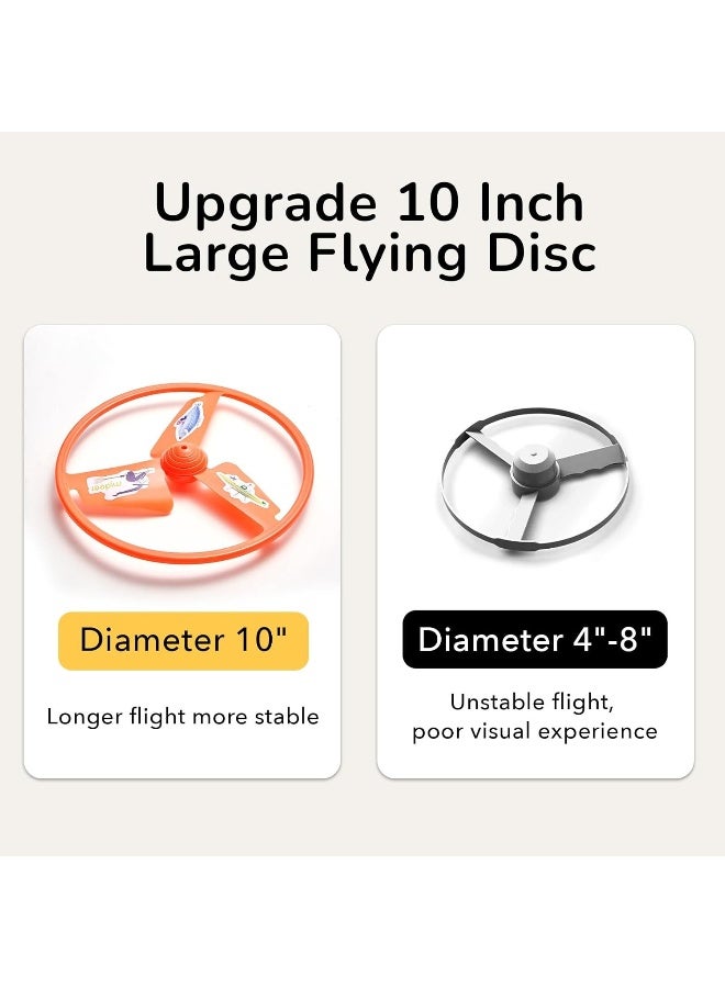 Mideer Flying Disc Launcher Toy for Kids – Rip Cord Flying Saucer with 10 Inch Propeller Wings, Pull String Outdoor Flying Toy that Soars Over 50 Feet, STEM Action Toy for Kids Age 3+ - Image 3