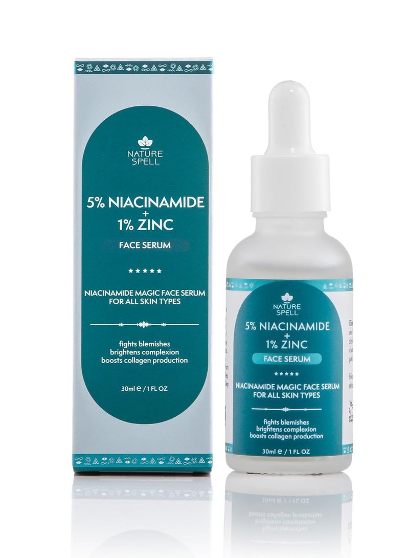 نايتشر سبيل Nature Spell سيروم الوجه 5% نياسيناميد و1% زنك – 30 مل – لعلاج البثور وتقليل المسام - Image 1