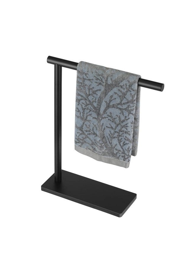 JQK JQK Hand Towel Holder Stand Black, Modern Tree Rack Free Standing for Countertop with 12 Inch Bar, 304 Stainless Steel Matte Black Thicken 0.8mm, HTT170-PB - Image 1