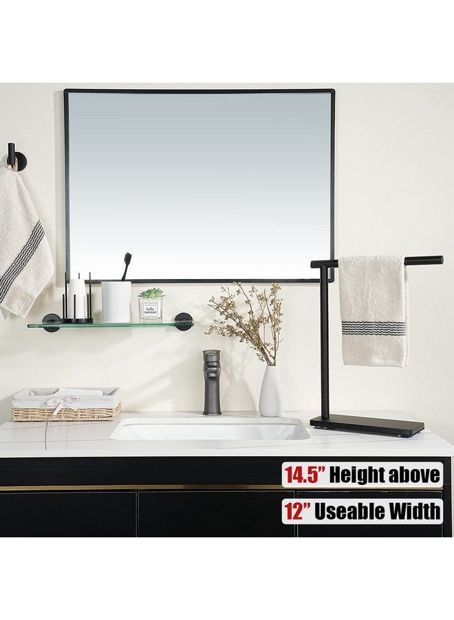 JQK JQK Hand Towel Holder Stand Black, Modern Tree Rack Free Standing for Countertop with 12 Inch Bar, 304 Stainless Steel Matte Black Thicken 0.8mm, HTT170-PB - Image 3