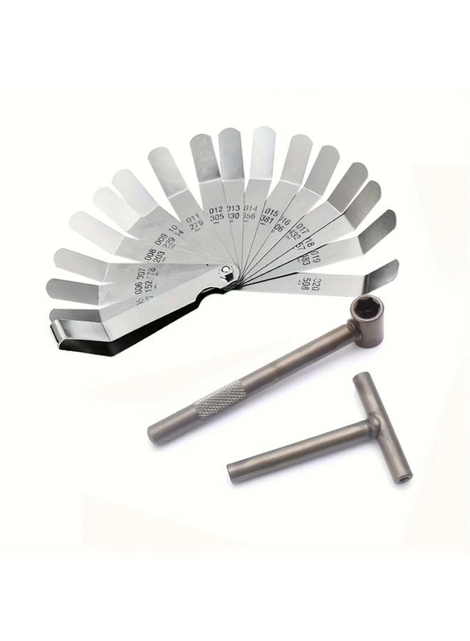 3 قطع مجموعة أدوات ضبط صمام الدراجة النارية مع مقياس الفجوات 0.005 - 0.020 بوصة - Image 1