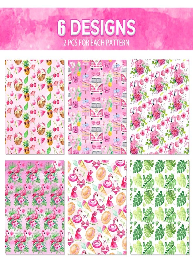 HOWAF 12 Flamingo Wrapping Paper, Hawaiian Flamingo Wrapping Paper, Pink Summer Birthday Wrapping Paper Folded Flat DIY Craft Gift for Summer Christmas Party, Baby Shower Decoration - Image 3