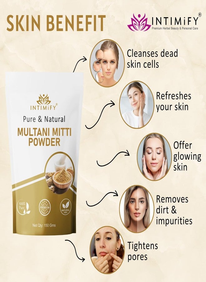 INTIMIFY مسحوق طين ملتاني من إنتيميفاي لقناع الوجه | مناسب لجميع أنواع البشرة | عبوة مشتركة للنساء والرجال - 250 غرام - Image 4