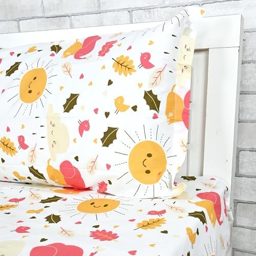 Divine Casa 144 TC 100% Cotton Bedsheet for Single Bed with 1 Pillow Cover (Size 145 X 223 cm, Abstract, Marlin White) - Image 2