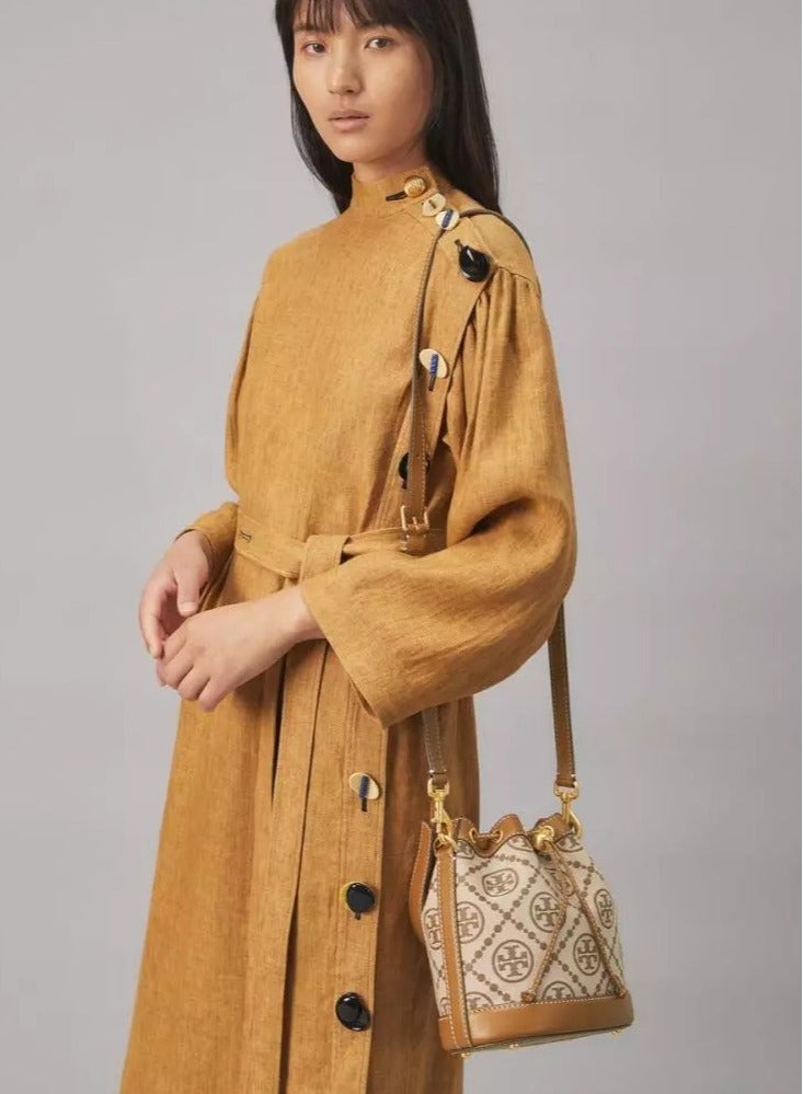 Burch Tory  Large T Monogram Jacquard Bucket Bag - Image 5