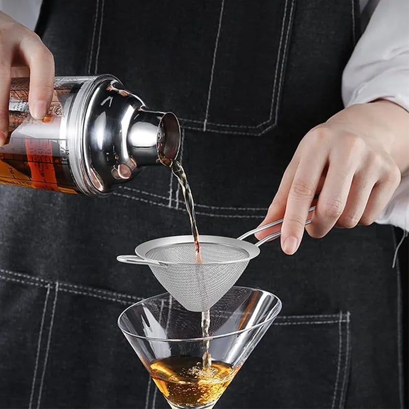 Restynic 2-Piece Fine Mesh Cocktail Strainer Set with Muddler, Double-Filtering for Perfect Drinks at Home, Professional Bar Tools, Ideal for Bartenders & Mixologists - Image 2