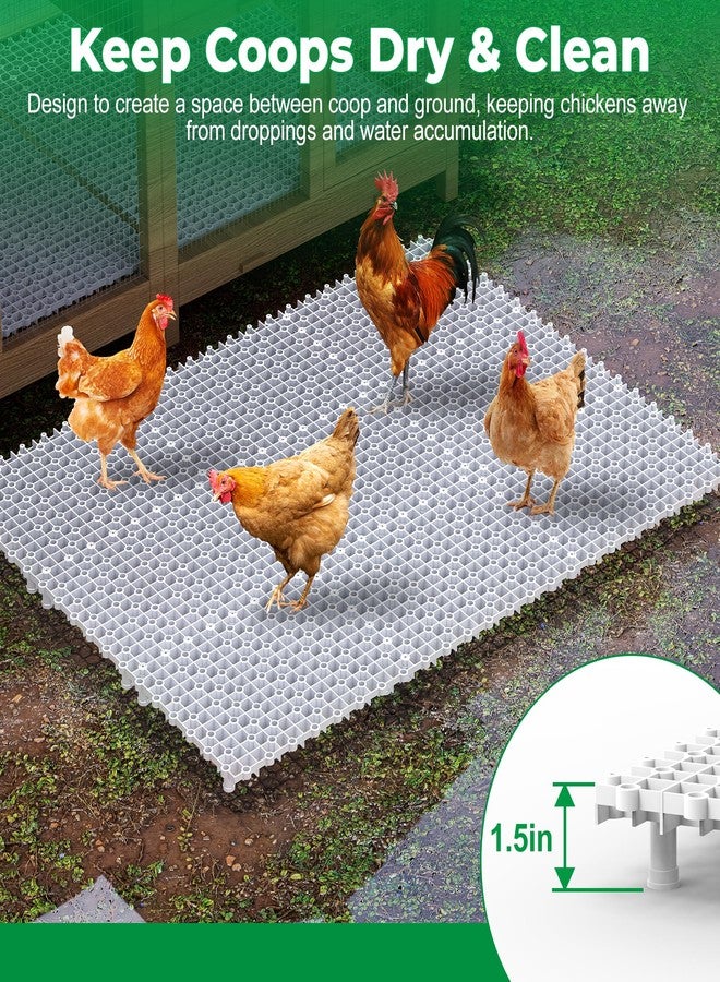 Forestchill وسادات أرضية لحظائر الدجاج من فوريستشيل، 9 قطع من وسادات الأرضيات البلاستيكية لحظائر الدجاج، سجادات مشي قابلة لإعادة الاستخدام ومتشابكة، ملحقات حظيرة الدجاج للحفاظ على الحظيرة جافة ونظيفة، مرنة للوصل - Image 3