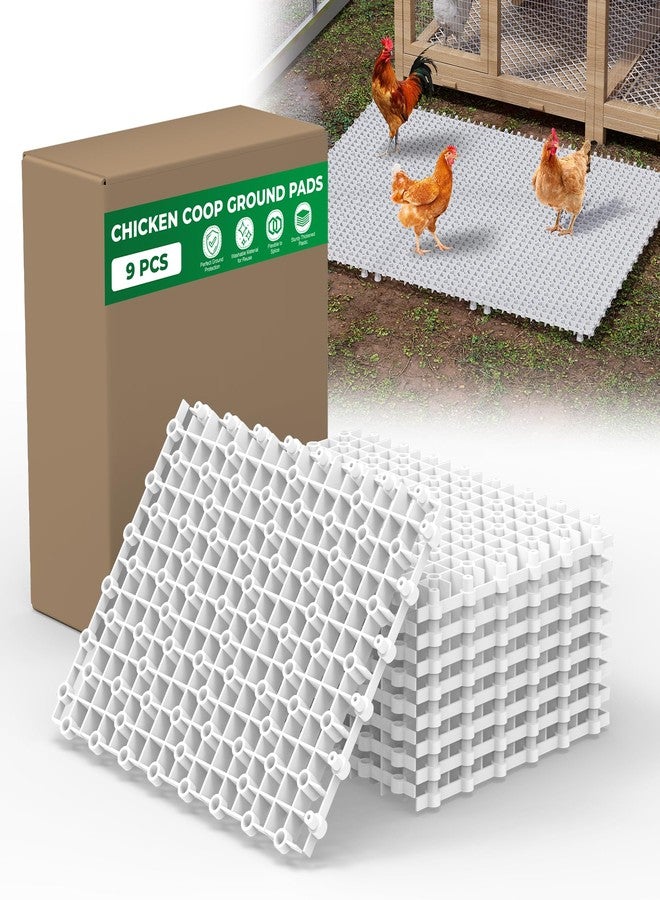 Forestchill وسادات أرضية لحظائر الدجاج من فوريستشيل، 9 قطع من وسادات الأرضيات البلاستيكية لحظائر الدجاج، سجادات مشي قابلة لإعادة الاستخدام ومتشابكة، ملحقات حظيرة الدجاج للحفاظ على الحظيرة جافة ونظيفة، مرنة للوصل - Image 1