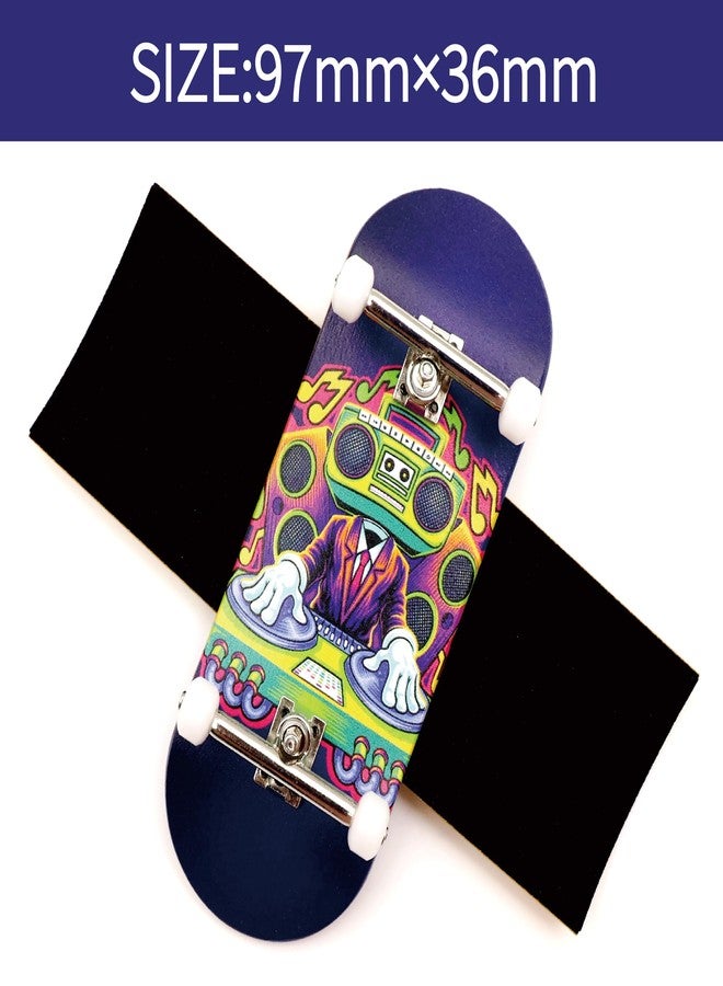 RACOFSB 36mm Pro Fingerboard with Wooden Finger Skateboard Deck Upgraded Finger Board Trucks Street Shape Bearing Wheels (DJ) - Image 2