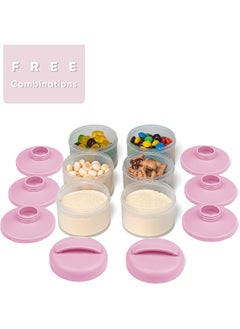 Termichy Termichy Stackable Formula Dispenser Portable Milk Powder Container, 2 Pack, Baby Pink  - Image 3