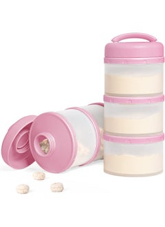 Termichy Termichy Stackable Formula Dispenser Portable Milk Powder Container, 2 Pack, Baby Pink  - Image 1