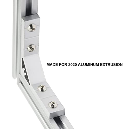 SeekLiny 8Pcs 2020 Corner Brackets Set with 32Pcs M5 T Slot Nuts, 32Pcs M5x12mm Hex Socket Cap Screw and 1Pcs M3 Wrench for 2020 Series Aluminum Extrusion Profile - Image 5