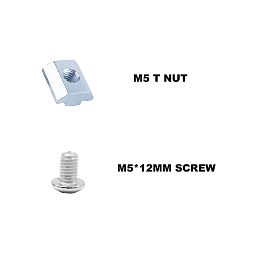 SeekLiny 8Pcs 2020 Corner Brackets Set with 32Pcs M5 T Slot Nuts, 32Pcs M5x12mm Hex Socket Cap Screw and 1Pcs M3 Wrench for 2020 Series Aluminum Extrusion Profile - Image 4