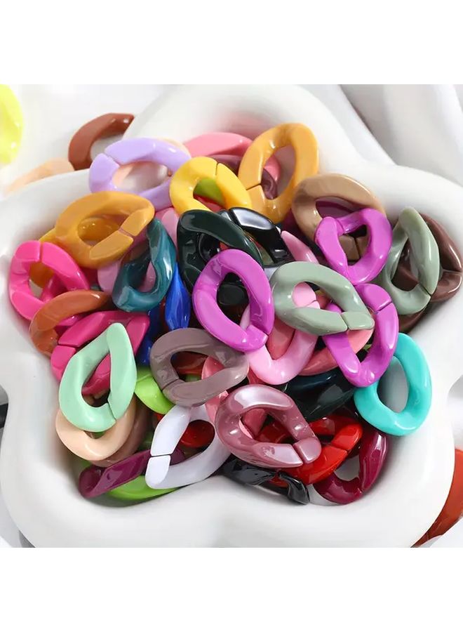 10 قطعة من خرز الأكريليك البيضاوي باللون الأرجواني الوردي لصنع الأساور والقلائد وتزيين سلاسل الهواتف - Image 4