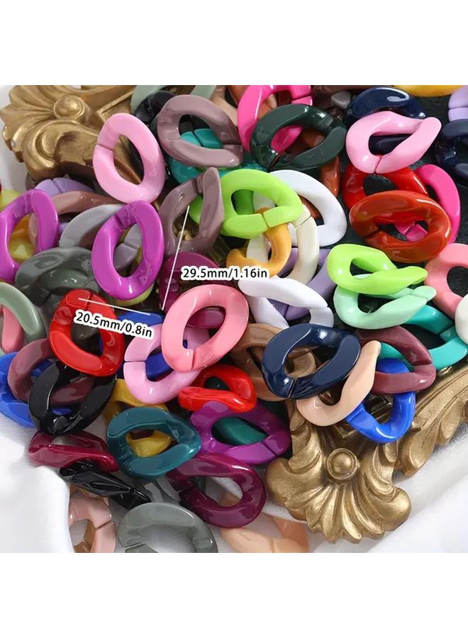 10 قطعة من خرز الأكريليك البيضاوي باللون الأرجواني الوردي لصنع الأساور والقلائد وتزيين سلاسل الهواتف - Image 3