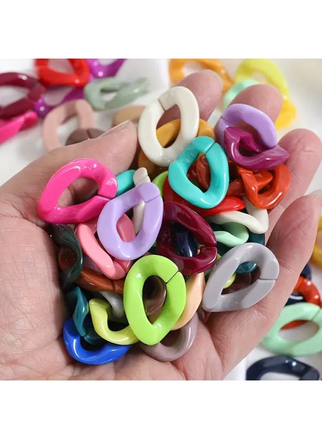 10 قطعة من خرز الأكريليك البيضاوي باللون الأرجواني الوردي لصنع الأساور والقلائد وتزيين سلاسل الهواتف - Image 2