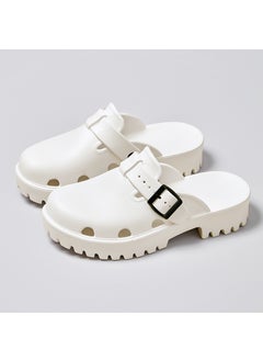 Generic Two-Way Thick-Soled Lab Slipper Clogs for Women 902 rice white 