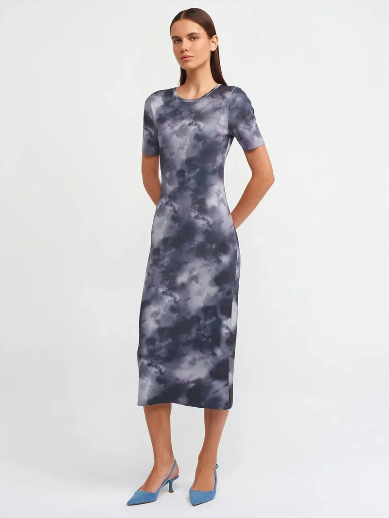 ديلفين DILVIN Tie-Dye Bodycon Midi Dress