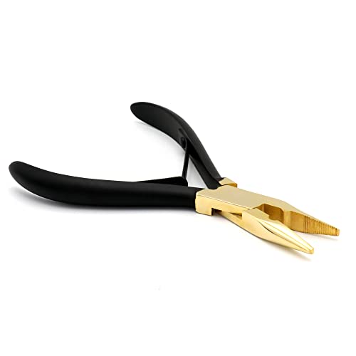 G4 VISION Professional Hair Extension & Beading Tool Kit Remove Plier Set for beads (4 Piece) I-Link Micro Ring Loop Needle Pulling Hook Threader Wire for Silicone Rings (Black Gold) - Image 2