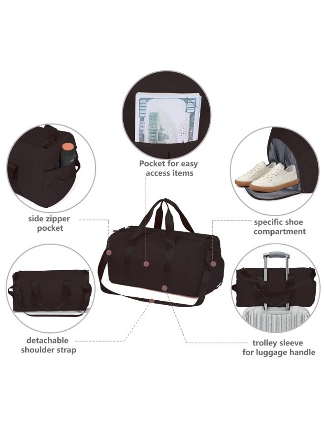 Large Travel Duffel Bag – Weekender Duffle with Zipper, Water-Resistant Overnight Bag for Men and Women, Gym or Travel Use, Black  - Image 2