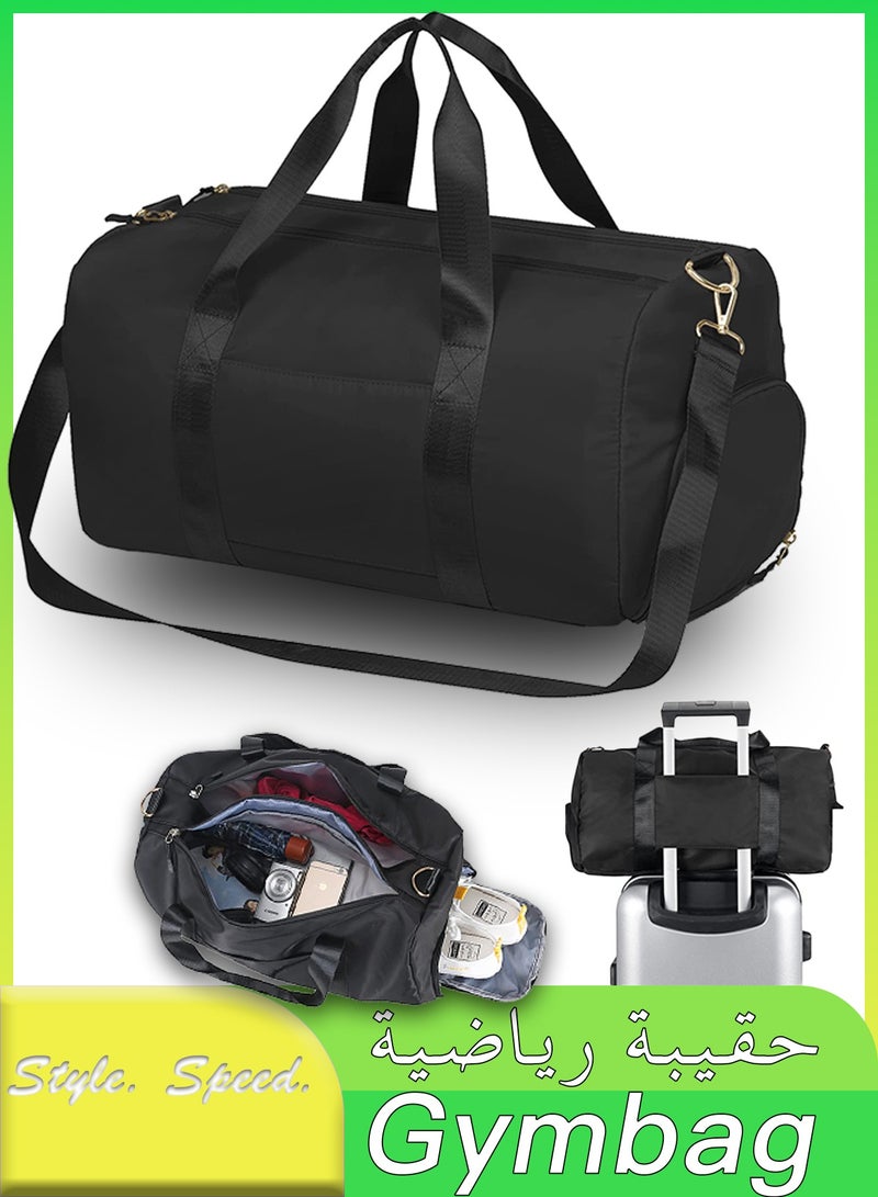 Large Travel Duffel Bag – Weekender Duffle with Zipper, Water-Resistant Overnight Bag for Men and Women, Gym or Travel Use, Black  - Image 1