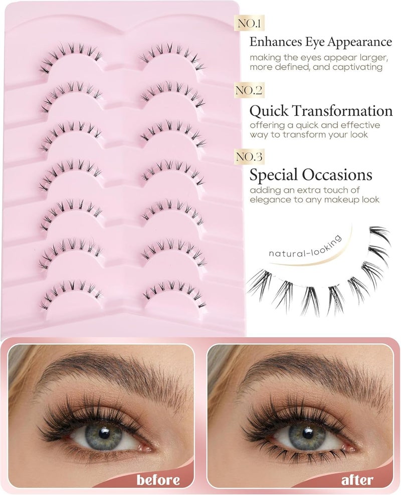 Onlyall Bottom Lashes Bottom Eyelashes False Lower Lashes Fake Bottom Eyelashes 7 Pairs Bottom-3 - Image 3