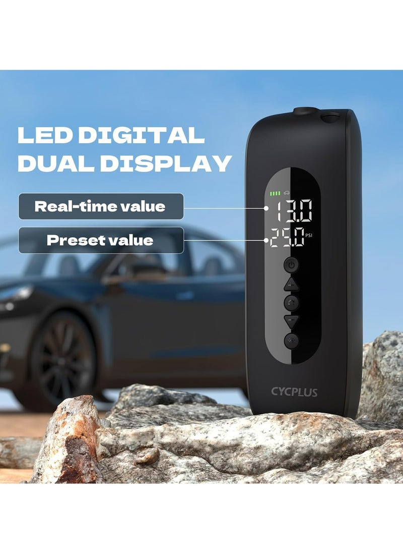 CYCPLUS CYCPLUS AL2 Tire Inflator, Portable Cordless Air Compressor 150PSI with Dual Power Build in Battery or 12V Car cord, 2X Fast Inflation for Cars, Bikes, Motorcycle Tires and Balls  - Image 2