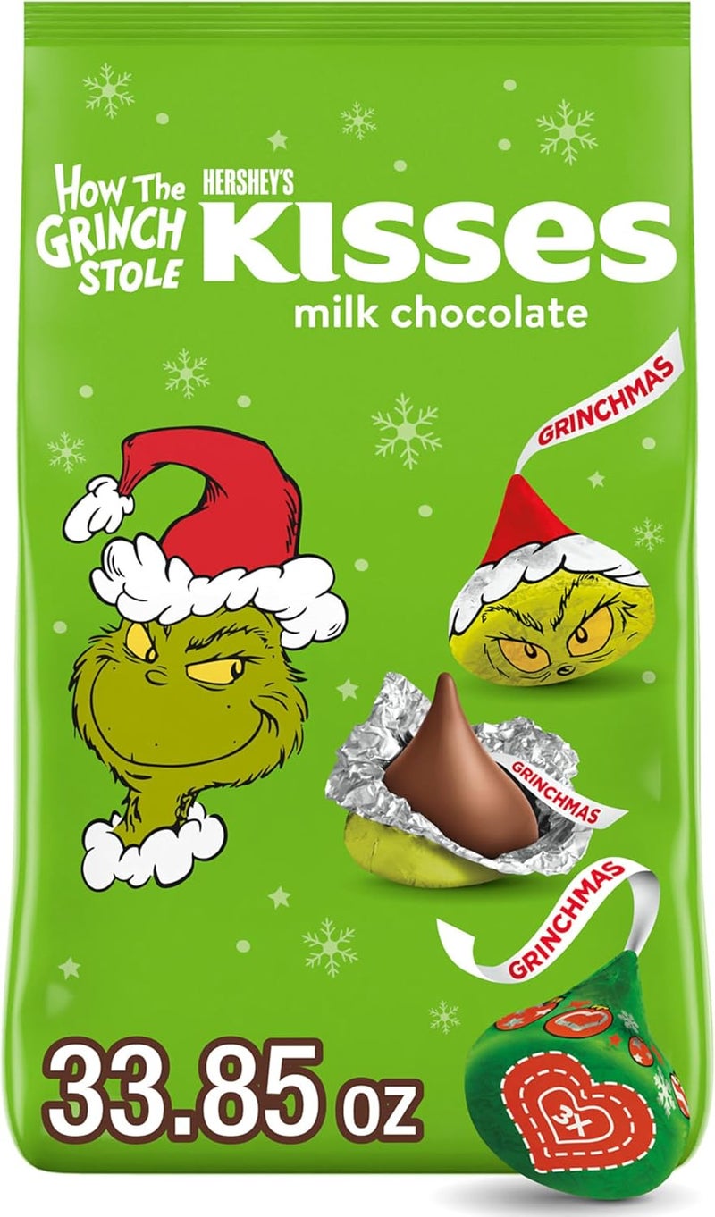 HERSHEY'S KISSES Grinch Milk Chocolate Bulk Bag - Image 1