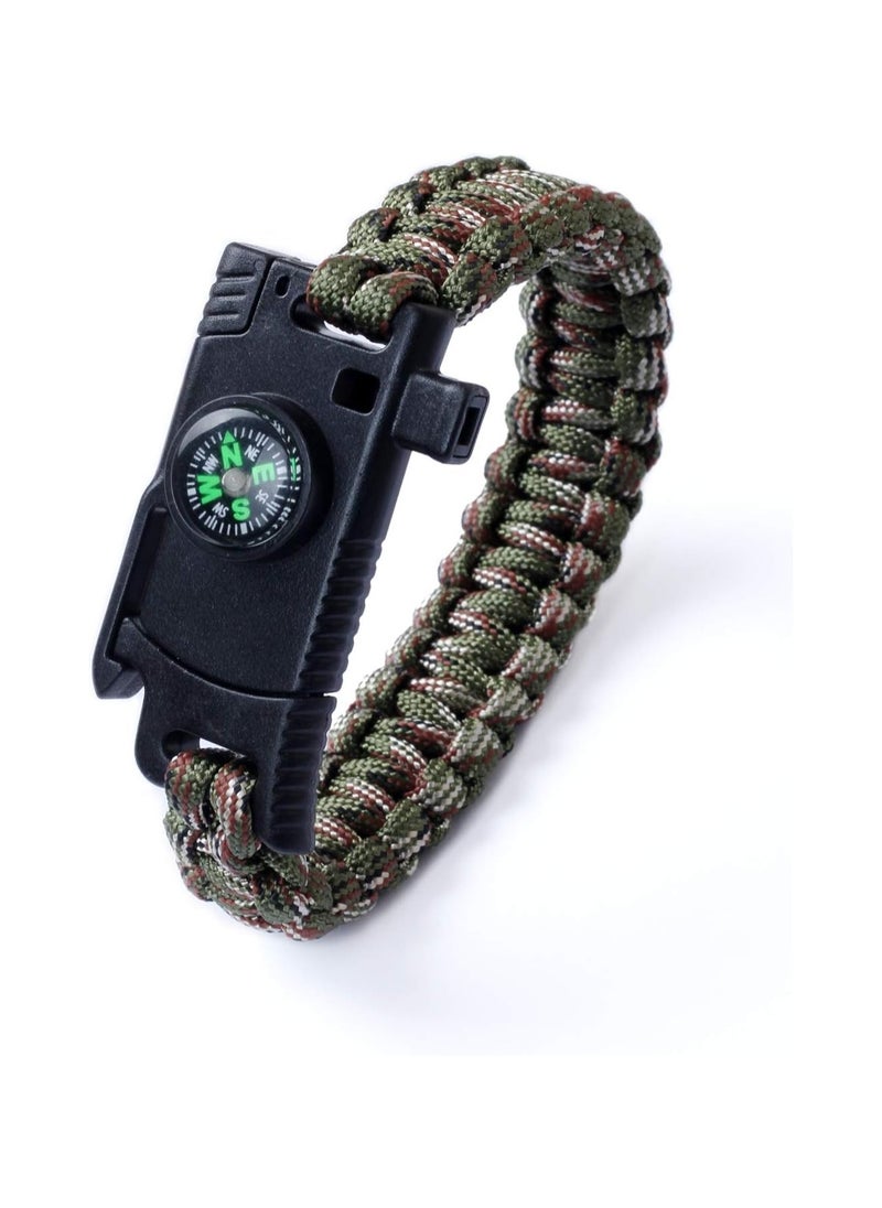 Generic - 5*1 Multi-Purpose Professional Survival Bracelet Includes Compass and Flint Whistle for Adults with High Fire Starter Perfect for Camping, Hiking, Fishing, Hunting Multi-Color - Image 1
