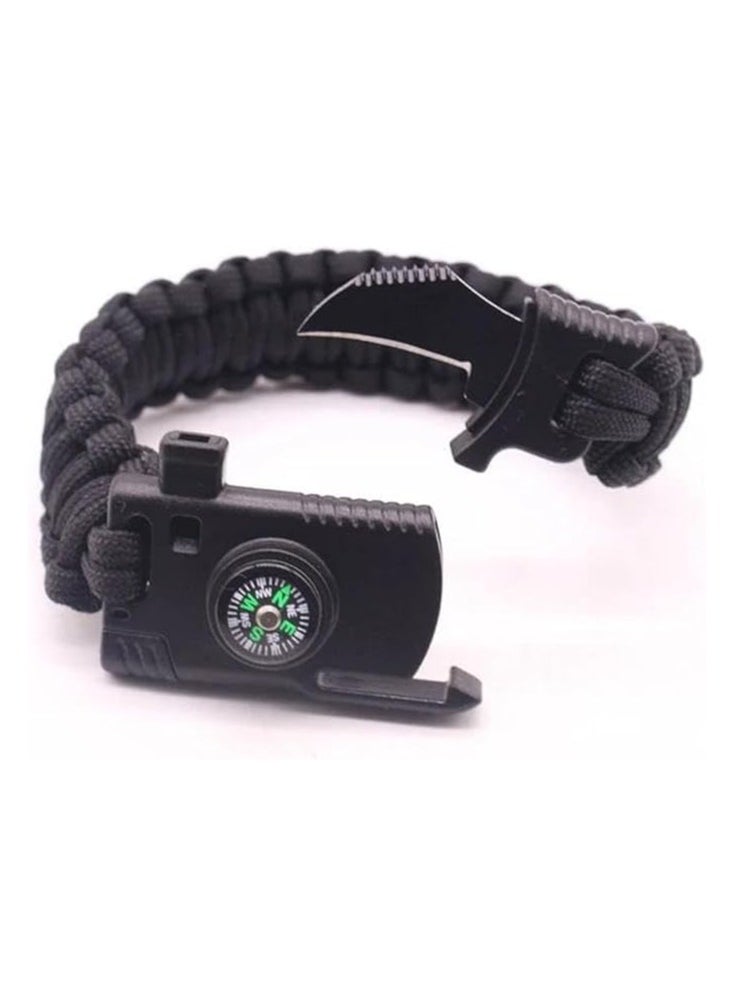 Generic - 5*1 Multi-Purpose Professional Survival Bracelet Includes Compass and Flint Whistle for Adults with High Fire Starter Perfect for Camping, Hiking, Fishing, Hunting Multi-Color - Image 1