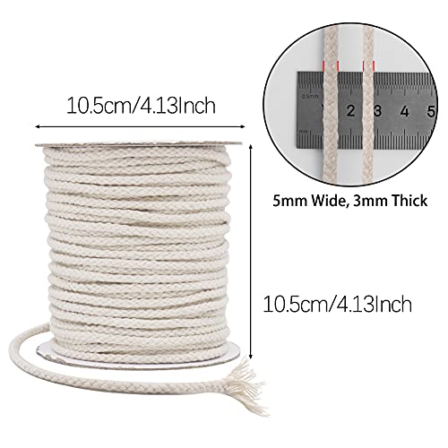 Tenn Well 5mm Macrame Cord, 165Feet Braided Cotton Rope Thick Craft Twine for Macrame Plant Hangers, Wall Hangings, Drawstrings, Clothes Lines, DIY Crafts (Beige) - Image 5