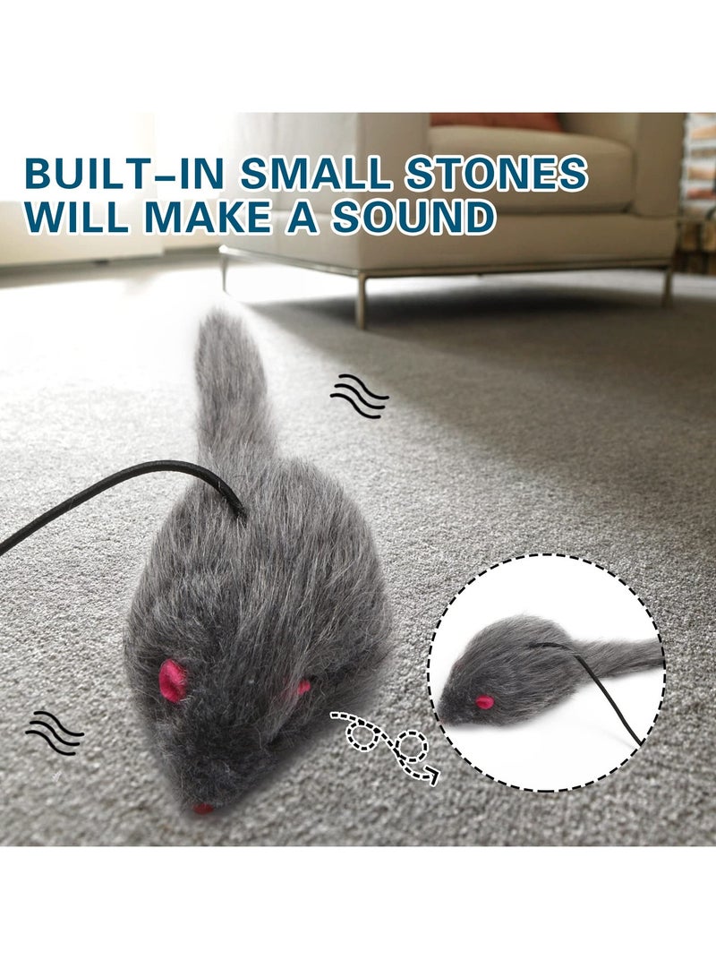 1 Pack Interactive Cat Feather Toys, Retractable Teaser Toy, Hanging Interactive Toys for Indoor Cats Kitten Play Chase Exercise, Kitten Mental Exercise Toys (Grey) - Image 2