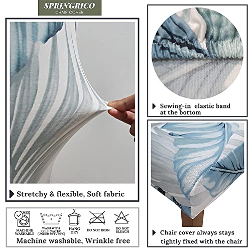 SPRINGRICO Chair Covers for Dining Room Set of 4, Stretch Dining Chair Cover, Washable Spandex Kitchen Parsons Chair Slipcovers, Removable Seat Protector for Home or Party (4 Pack, Cassandra) - Image 5