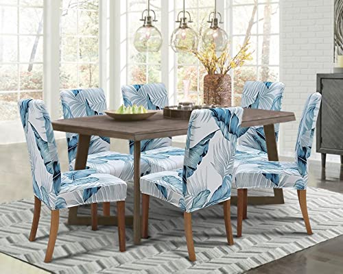 SPRINGRICO Chair Covers for Dining Room Set of 4, Stretch Dining Chair Cover, Washable Spandex Kitchen Parsons Chair Slipcovers, Removable Seat Protector for Home or Party (4 Pack, Cassandra) - Image 2