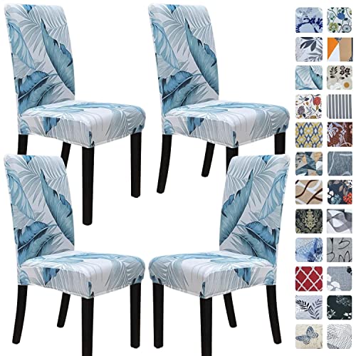 SPRINGRICO Chair Covers for Dining Room Set of 4, Stretch Dining Chair Cover, Washable Spandex Kitchen Parsons Chair Slipcovers, Removable Seat Protector for Home or Party (4 Pack, Cassandra) - Image 1
