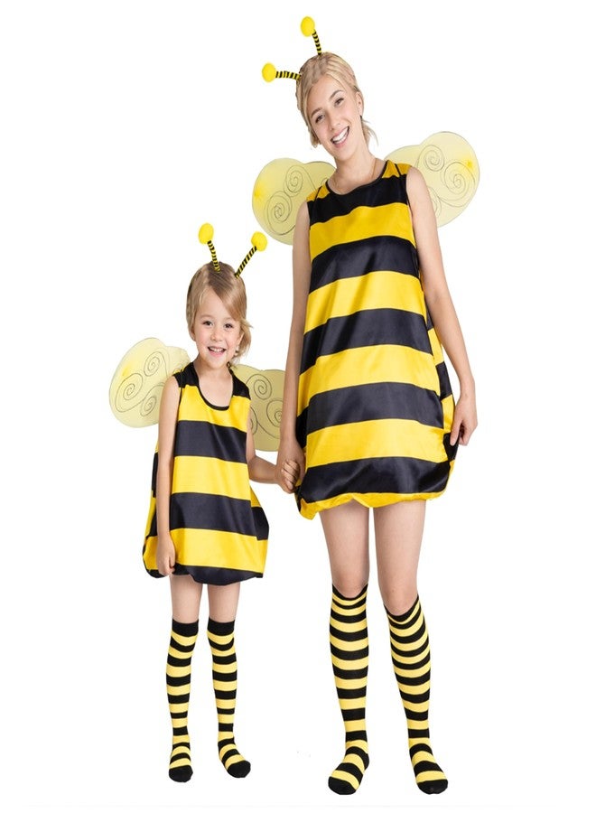 Fairycece Mommy And Me Bee Costume Toddler Bumble Bee Halloween 2T Girl 3T 4T 5T Matching - Image 1