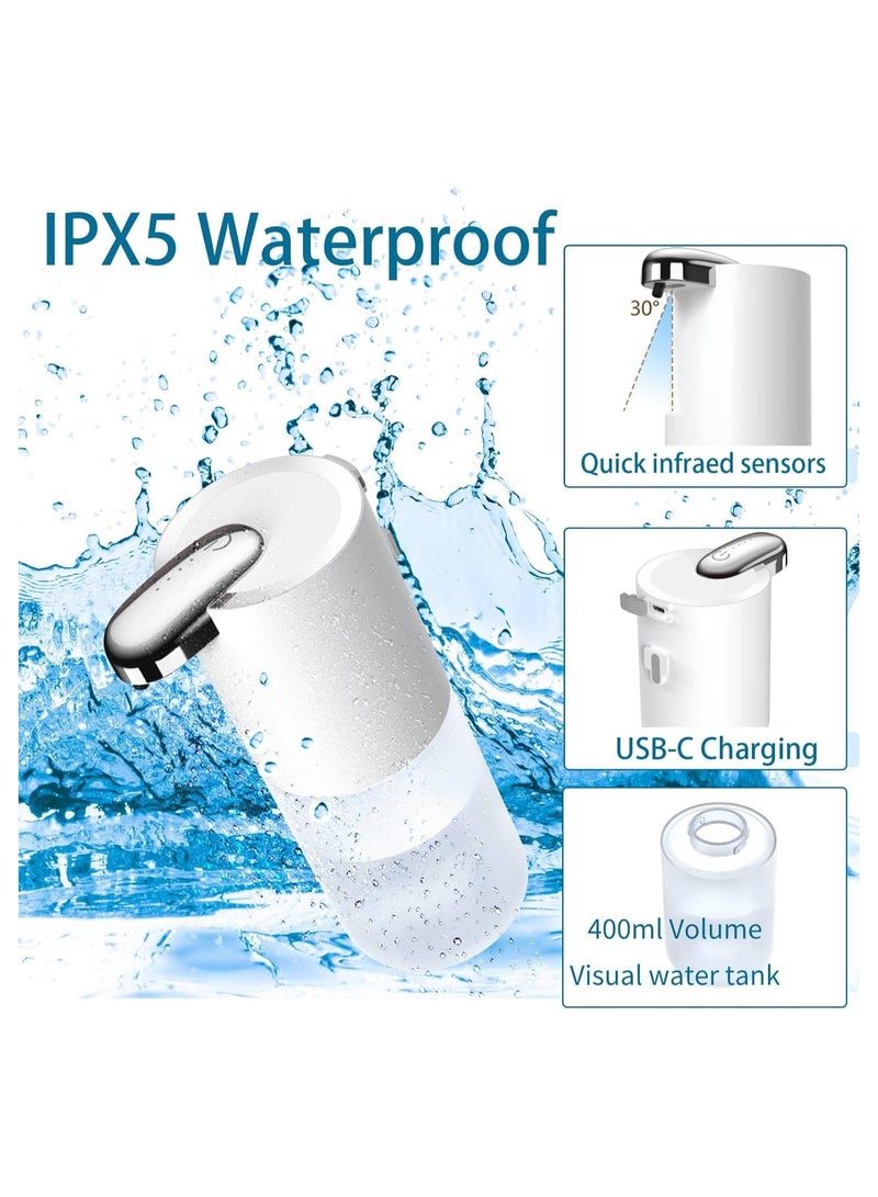 SOLARAE Automatic Foaming Soap Dispenser, Wall Mount 4 Level Adjustable Sensor, Electric Hand Soap Dispenser, 13.5 oz/400mL Touchless Soap Dispenser, USB C Rechargeable Dish Soap Dispenser for Bathroom - Image 3