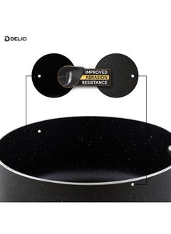 DELICI Granite Non-Stick Milk Pan – PFOA-Free, Ivory with Gray Spatter Coating, Tempered Glass Lid, Heat-Resistant Bakelite Handle, Multi-Cooktop Compatible  - Image 3