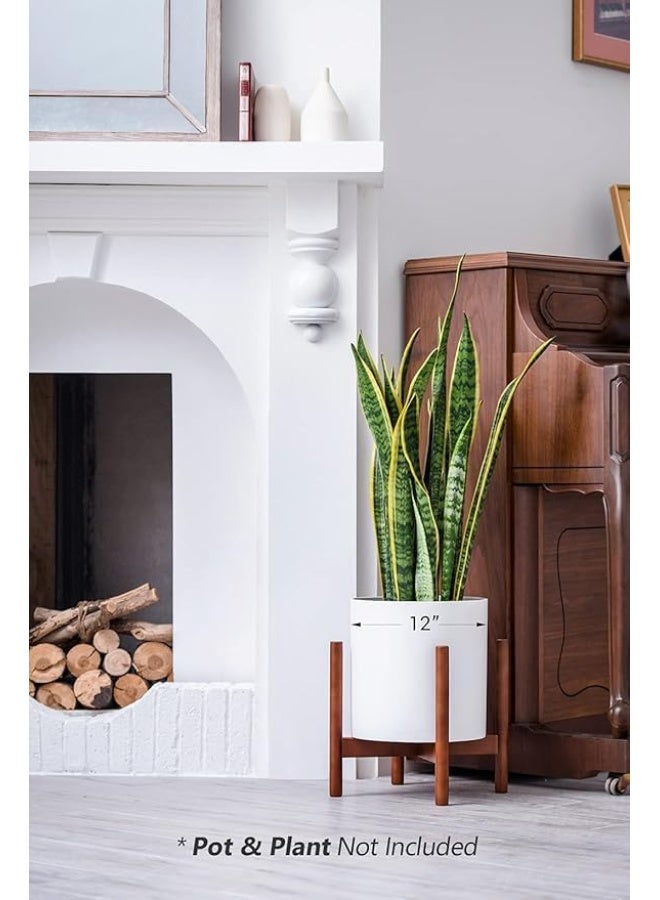 Horoof Market Horoof Home® Modern Wooden Plant Stand, 30x30x30 cm, brown Finish – Sleek and Minimalistic Design for Indoor Planters - Image 2