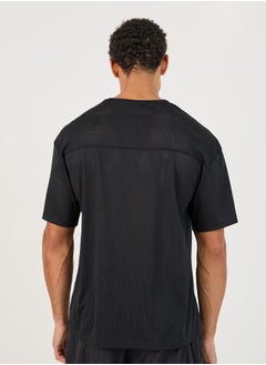 Styli Varsity Print Stretch Oversized T-Shirt with Seam Detail  - Image 5