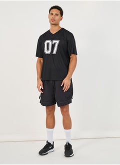 Styli Varsity Print Stretch Oversized T-Shirt with Seam Detail  - Image 2