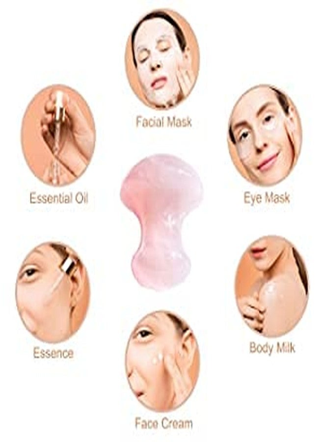Getmecraft Handmade Natural Rose Quartz Gua Sha Guasha Scraping Massage Tool/Mushroom-Shape Guasha Board for Spa Relaxing - Image 5