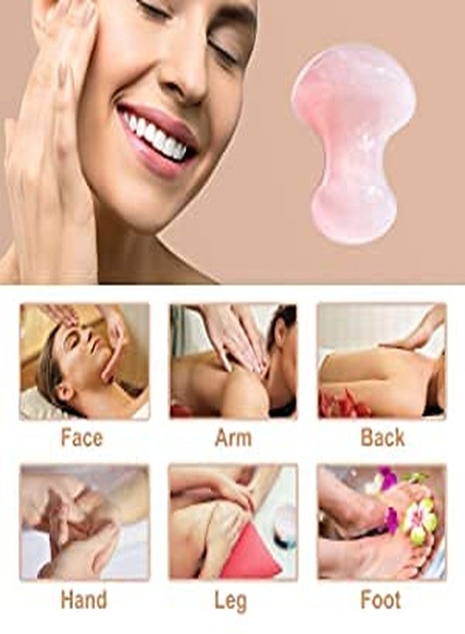 Getmecraft Handmade Natural Rose Quartz Gua Sha Guasha Scraping Massage Tool/Mushroom-Shape Guasha Board for Spa Relaxing - Image 4